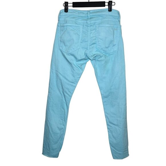 Rag & Bone Dre Capri Distressed Jeans Custom Hand Dye Aqua Blue SZ 4 NWT - Picture 3 of 12
